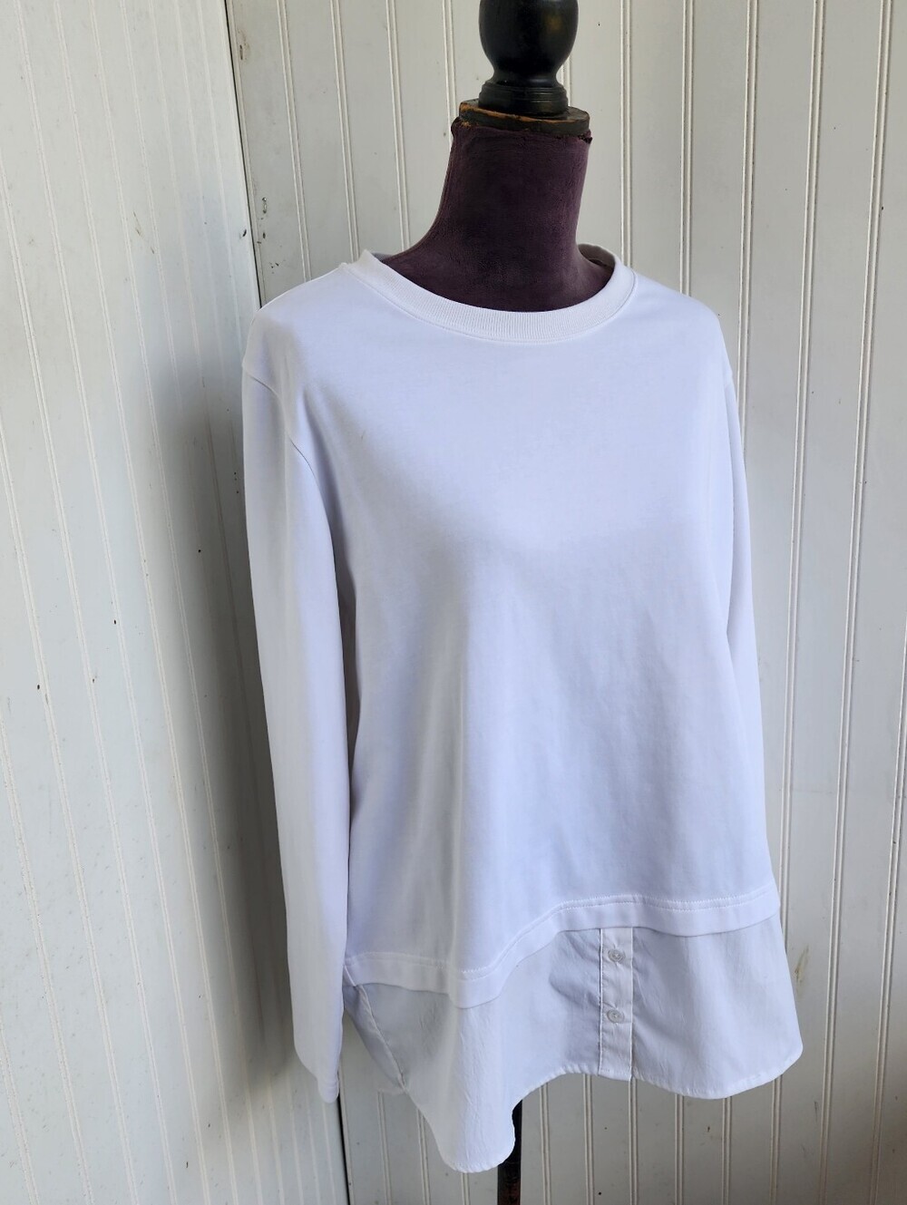 Athleta Women's Gallery White Long Sleeve Tunic Sweatshirt Athleisure Sz L - Picture 6 of 15